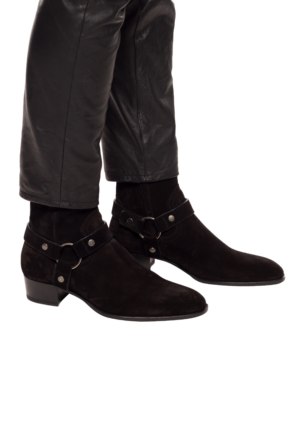 Saint Laurent 'Wyatt Harness' suede ankle boots | Men's Shoes | Vitkac